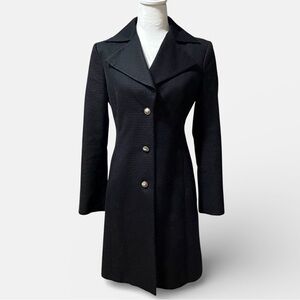 Versace Classic Long Tailored Blazer Coat Black IT 42